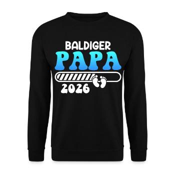 SOON DAD 2026 Fatherhood Funny - Unisex Sweatshirt - black - Front - Alina (178cm) & Michal (187cm)