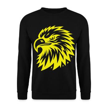 Golden Eagle Head – Majestic Eagle Design - Unisex Sweatshirt - black - Front - Alina (178cm) & Michal (187cm)