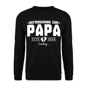 Papa 2026 chargement Futur père - Sweat-shirt Unisexe - noir - Devant - Alina (178cm) & Michal (187cm)