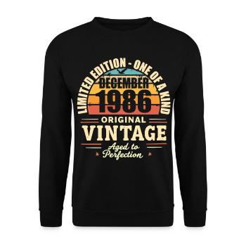 Geburtstagsfeier Dezember 1986 - Dezember 1986 - Unisex Pullover - Schwarz - Vorne - Alina (178cm) & Michal (187cm)