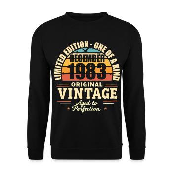 Geburtstagsfeier Dezember 1983 - Dezember 1983 - Unisex Pullover - Schwarz - Vorne - Alina (178cm) & Michal (187cm)