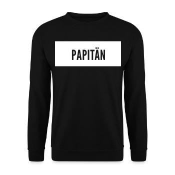 Papitän Vatertag bester Papa Anker - Unisex Pullover - Schwarz - Vorne - Alina (178cm) & Michal (187cm)