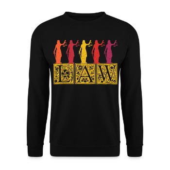 Justitia Anwalt Anwältin Gesetz Vintage Retro - Unisex Pullover - Schwarz - Vorne - Alina (178cm) & Michal (187cm)