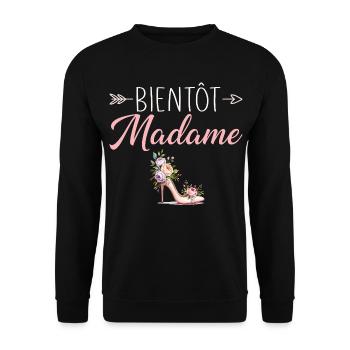 Madame Wedding Bachelorette Party Bride - Unisex Sweatshirt - black - Front - Alina (178cm) & Michal (187cm)