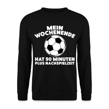 My weekend has 90 minutes plus injury time - Unisex Sweatshirt - black - Front - Alina (178cm) & Michal (187cm)
