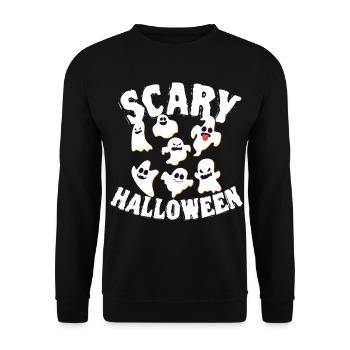 Grinning Dancing Funny Ghosts Halloween Costume - Unisex Sweatshirt - black - Front - Alina (178cm) & Michal (187cm)