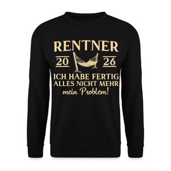 Pensioner 2026 Hammock - Pension Farewell - Unisex Sweatshirt - black - Front - Alina (178cm) & Michal (187cm)