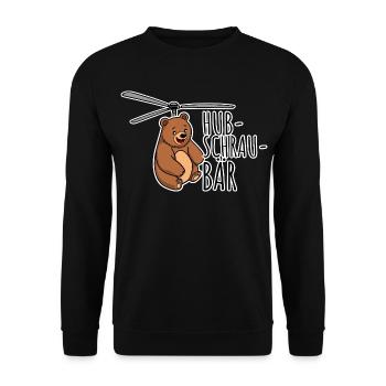 A Hubschrau bear! A funny flying bear - Unisex Sweatshirt - black - Front - Alina (178cm) & Michal (187cm)