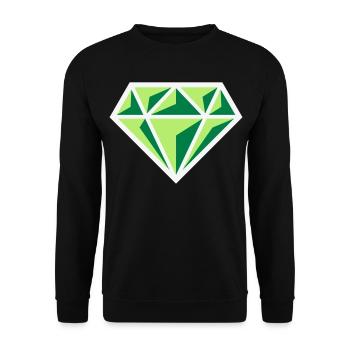 Diamant (pierre précieuse symbole brillant / NEG Gre 3C) - Sweat-shirt Unisexe - noir - Devant - Alina (178cm) & Michal (187cm)