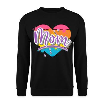 Mom Heart - Unisex Sweatshirt - black - Front - Alina (178cm) & Michal (187cm)