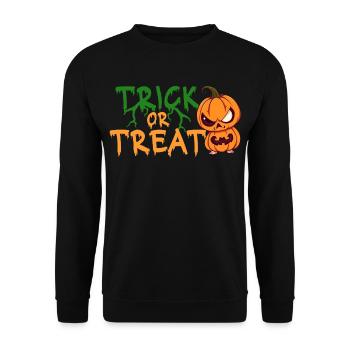 Citrouille d’Halloween Trick or Treat - Sweat-shirt Unisexe - noir - Devant - Alina (178cm) & Michal (187cm)