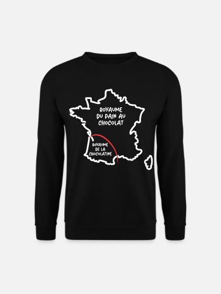 Pain au chocolat ou chocolatine drôle carte France - Sweat-shirt Unisexe - noir