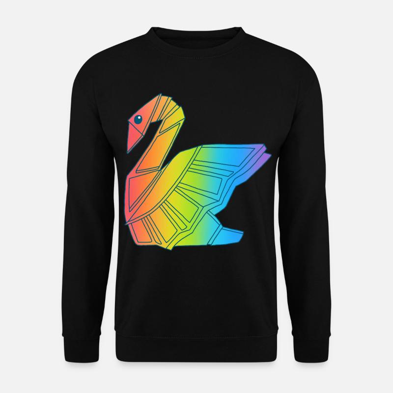 Regenbogen-Schwan - Unisex Pullover - Schwarz