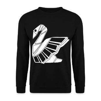 Höckerschwan - Unisex Pullover - Schwarz - Vorne - Alina (178cm) & Michal (187cm)