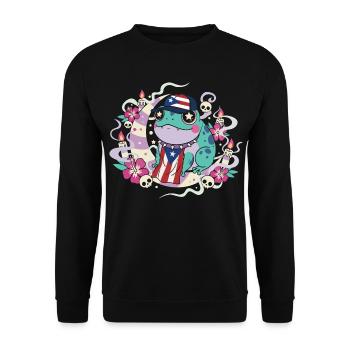 Pastel Goth Kawaii Coqui Porto Rico - Sweat-shirt Unisexe - noir - Devant - Alina (178cm) & Michal (187cm)
