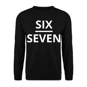 Six Seven Meme Design - Unisex Sweatshirt - black - Front - Alina (178cm) & Michal (187cm)