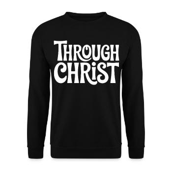 Trough Christ Jesus Christen Glaube - Unisex Pullover - Schwarz - Vorne - Alina (178cm) & Michal (187cm)