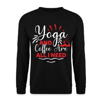 Yoga & Coffee – Your Morning Ritual Shirt - Unisex Sweatshirt - black - Front - Alina (178cm) & Michal (187cm)