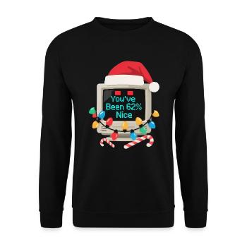 Computer Weihnachten KI Sarkastisch Tech Geschenk - Unisex Pullover - Schwarz - Vorne - Alina (178cm) & Michal (187cm)