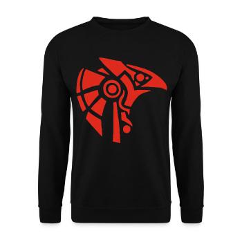 Egyptian god Horus (red) - Unisex Sweatshirt - black - Front - Alina (178cm) & Michal (187cm)