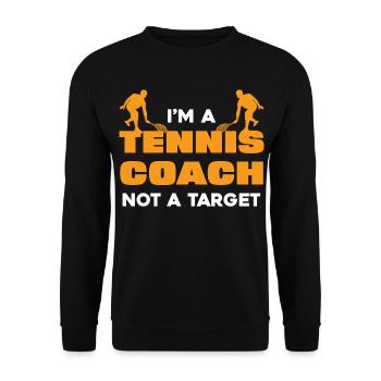 I'm a tennis coach, not a goal - Unisex Sweatshirt - black - Front - Alina (178cm) & Michal (187cm)