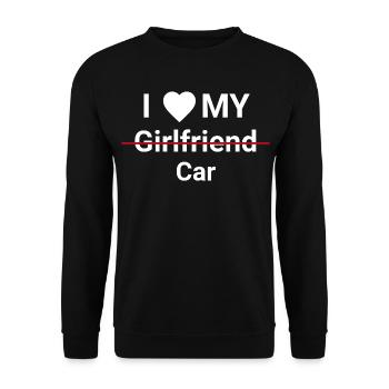 I Love My Car - Unisex Sweatshirt - black - Front - Alina (178cm) & Michal (187cm)