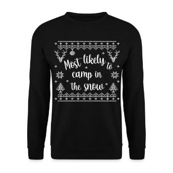Le plus susceptible de camper dans la neige - Sweat-shirt Unisexe - noir - Devant - Alina (178cm) & Michal (187cm)
