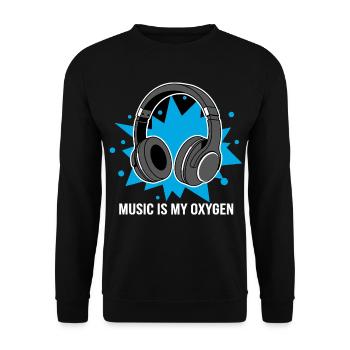 Music Is My Oxygen – Headphones Vibes - Unisex Sweatshirt - black - Front - Alina (178cm) & Michal (187cm)