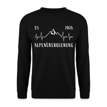 Alpenüberquerung E5 2026 - Unisex Pullover - Schwarz - Vorne - Alina (178cm) & Michal (187cm)