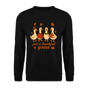 Juste un étui de citrouille d’oie reconnaissant - Sweat-shirt Unisexe - noir - Devant - Alina (178cm) & Michal (187cm)