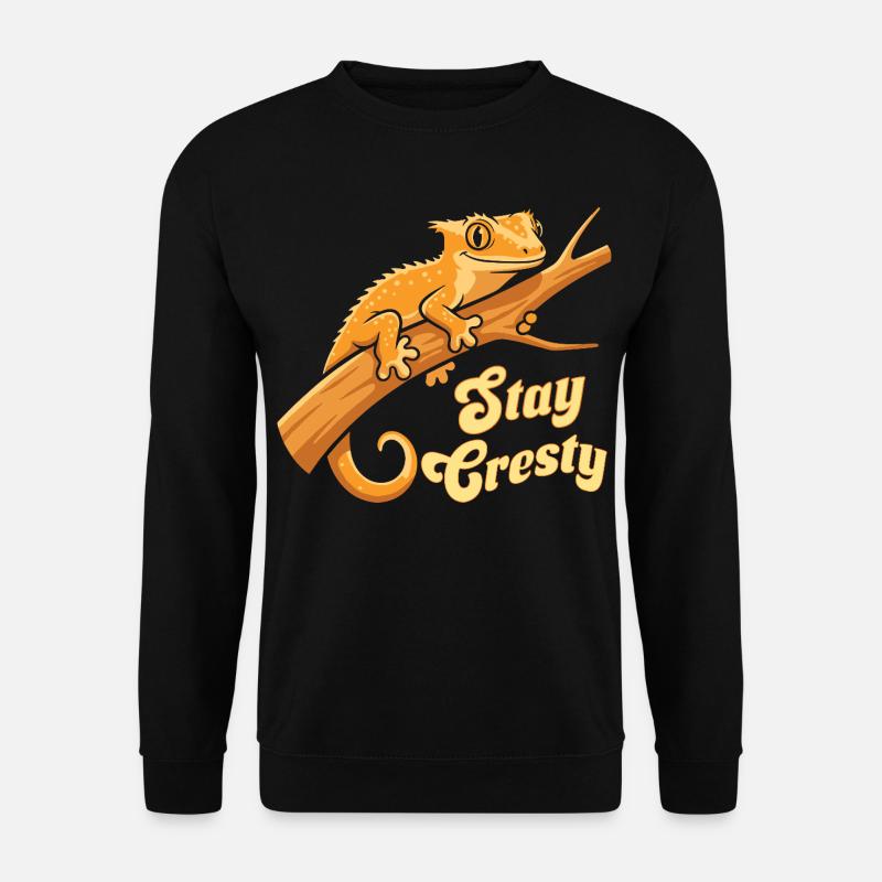 Crested Gecko Reptile Humor Lizard - Unisex Sweatshirt - black