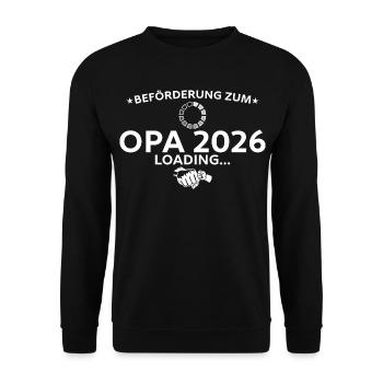 Pregnancy announcement 2026 Grandpa-to-be - Unisex Sweatshirt - black - Front - Alina (178cm) & Michal (187cm)