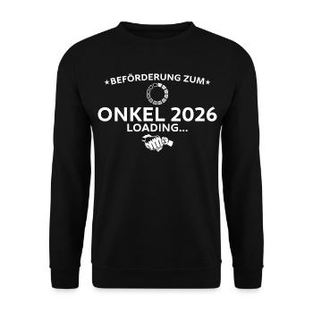 Annonce de grossesse 2026 Oncle enceinte - Sweat-shirt Unisexe - noir - Devant - Alina (178cm) & Michal (187cm)