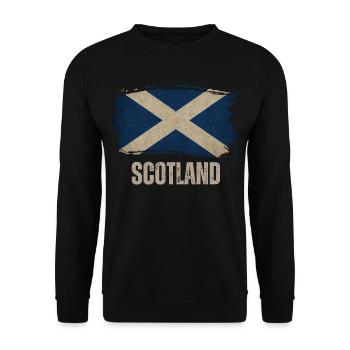 Flag of Scotland, Scottish pride - Unisex Sweatshirt - black - Front - Alina (178cm) & Michal (187cm)