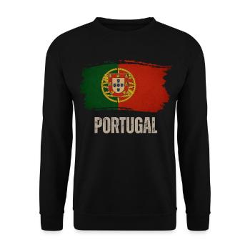 Drapeau du Portugal, fabriqué au Portugal - Sweat-shirt Unisexe - noir - Devant - Alina (178cm) & Michal (187cm)
