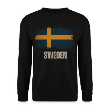Flagge Schwedens, ich liebe Schweden - Unisex Pullover - Schwarz - Vorne - Alina (178cm) & Michal (187cm)