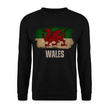 Drapeau du Pays de Galles, fierté galloise - Sweat-shirt Unisexe - noir - Devant - Alina (178cm) & Michal (187cm)
