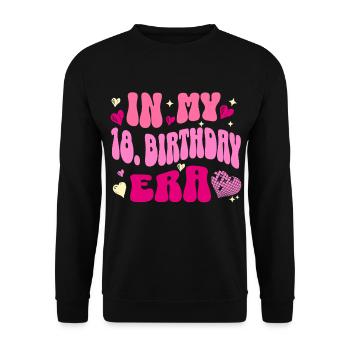 In My 18. Birthday Era Pink Hearts - Unisex Pullover - Schwarz - Vorne - Alina (178cm) & Michal (187cm)