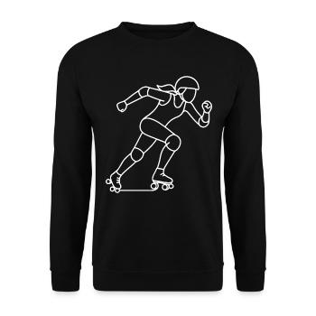 Roller Derby Player Sketch – Sports Motif - Unisex Sweatshirt - black - Front - Alina (178cm) & Michal (187cm)
