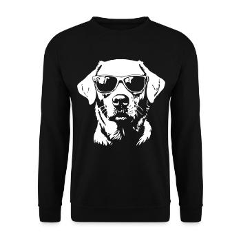 Funny Labrador Dog Sunglasses - Unisex Sweatshirt - black - Front - Alina (178cm) & Michal (187cm)