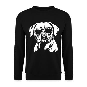 Boxer Dog Sunglasses - Unisex Sweatshirt - black - Front - Alina (178cm) & Michal (187cm)