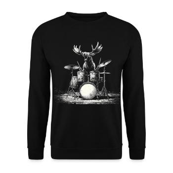 Orignal Tambours Batteur Musique Rock Faune - Sweat-shirt Unisexe - noir - Devant - Alina (178cm) & Michal (187cm)