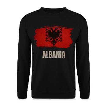 Grunge flag of Albania, Albanians proud - Unisex Sweatshirt - black - Front - Alina (178cm) & Michal (187cm)
