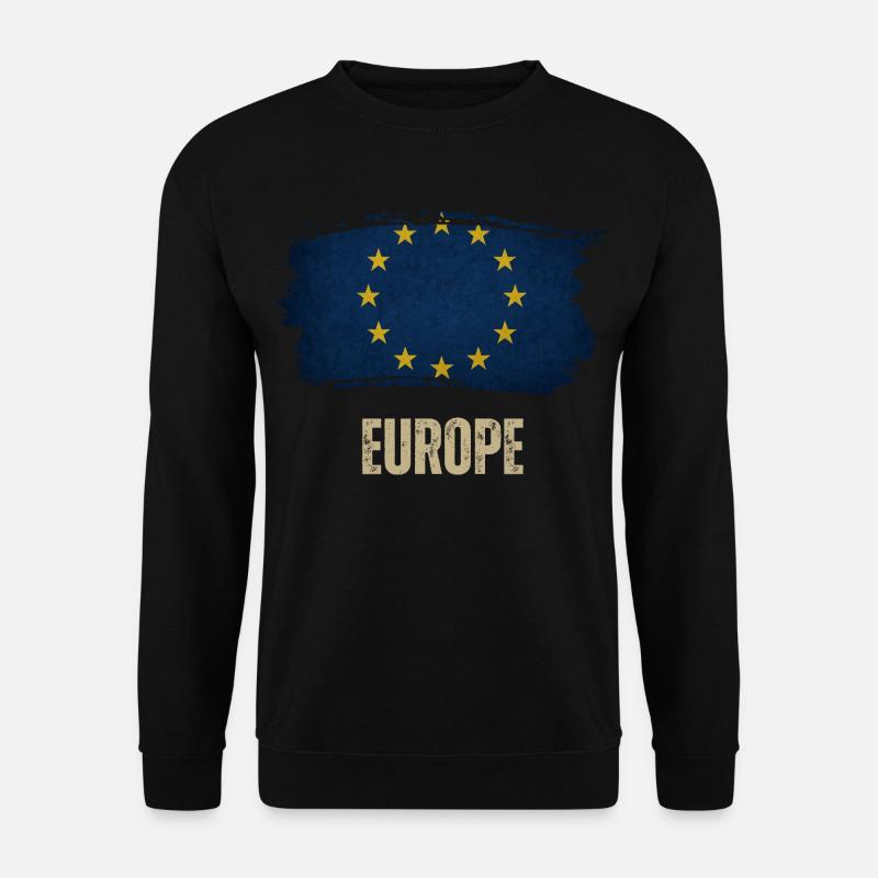 Drapeau grunge de l’Europe, j’aime l’Europe - Sweat-shirt Unisexe - noir