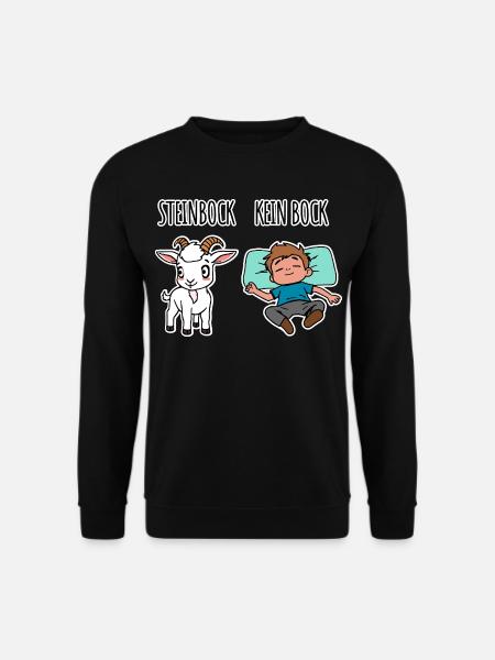Steinbock - Kein Bock - Achtung Flachwitz! - Unisex Pullover - Schwarz