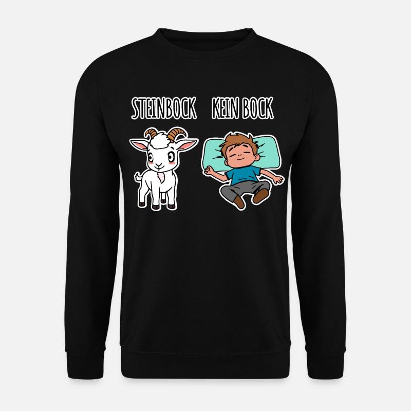 Steinbock - Kein Bock - Achtung Flachwitz! - Unisex Pullover - Schwarz
