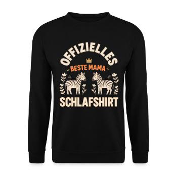 Best Mom Zebra Sleep Shirt Morning Grouch Gift - Unisex Sweatshirt - black - Front - Alina (178cm) & Michal (187cm)