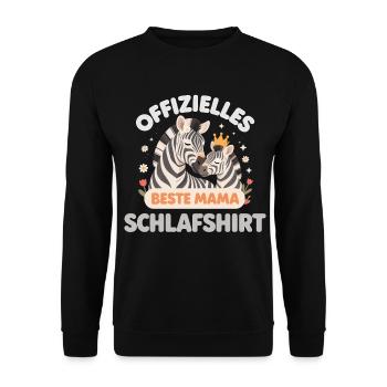 Official Sleep Shirt Best Mom Zebra Gift - Unisex Sweatshirt - black - Front - Alina (178cm) & Michal (187cm)