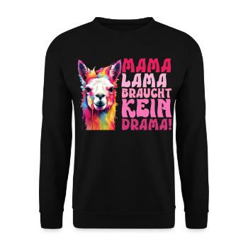Les futures mamans MAMA LAMA N'A PAS BESOIN DE DRAME - Sweat-shirt Unisexe - noir - Devant - Alina (178cm) & Michal (187cm)