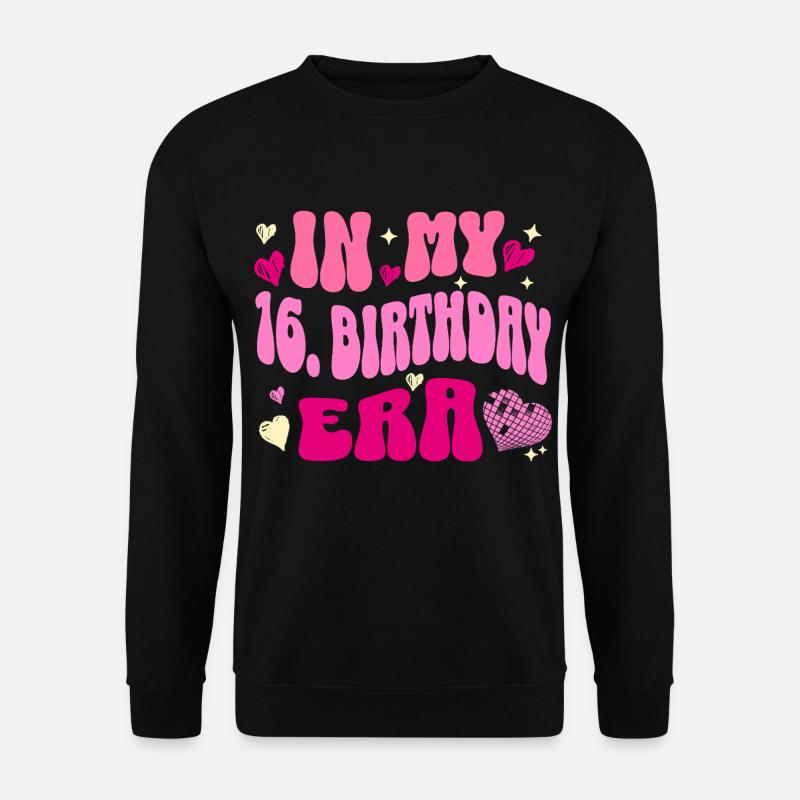 Dans mon 16e anniversaire ère coeur rétro design - Sweat-shirt Unisexe - noir